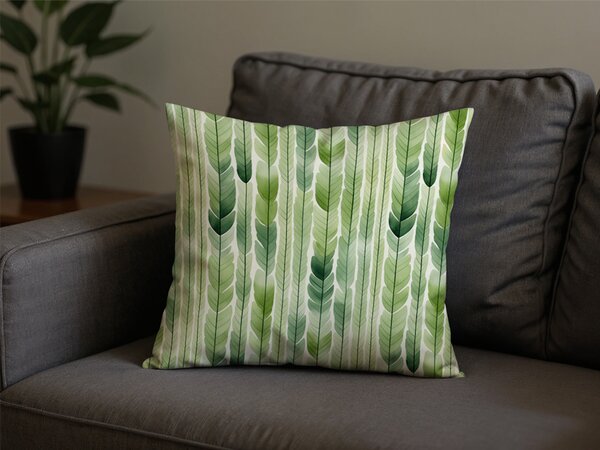 Polibawełniana poszewka na poduszkę GREEN TREES POLY 45x45 cm, zielona