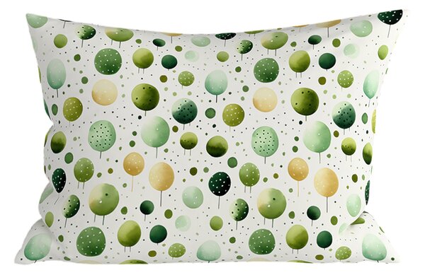 Poliestrowo-bawełniana poszewka na poduszkę GREEN TREES POLY 50x70 cm, zielona