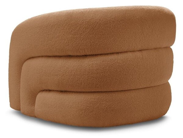 Pomarańczowy obrotowy fotel z materiału bouclé Elina – Bobochic Paris
