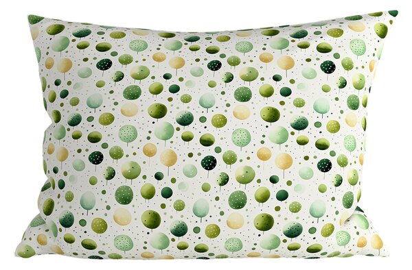 Poliestrowo-bawełniana poszewka na poduszkę GREEN TREES POLY 70x90 cm, zielona