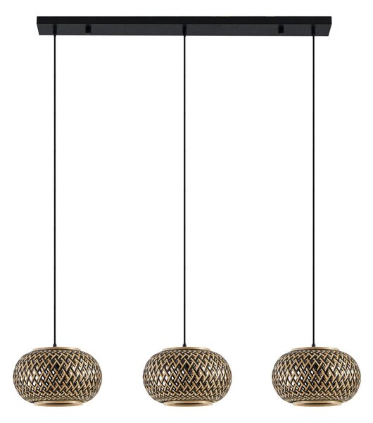 Lampa Wisząca Lindby, Nerys, ściemnialny, drewniany, kuchnia, drewno