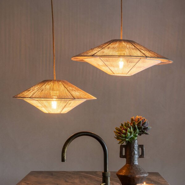 Good & Mojo Lampa wisząca Lumbini, aluminiowy / szary / cynkowy, salon / jadalnia, papier / lunolit / lunopal, skandynawski