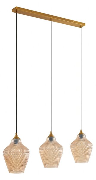 Lampa Wisząca Lindby, Drakar, ściemnialny, beżowy, kuchnia, szkło, vintage