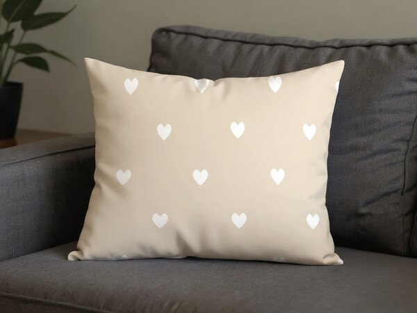Bawełniana poszewka na poduszkę HEARTILO POLY 50x70 cm, beżowy