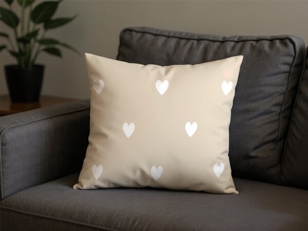 Poliestrowo-bawełniana poszewka na poduszkę HEARTILO POLY 45x45 cm, beżowy