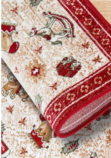 Czerwony dywan z mieszanki bawełny ze świątecznym motywem 50x80 cm Toy's Delight Red Christmas – Villeroy&Boch