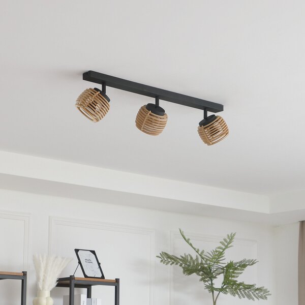 Lampa Sufitowa Lindby, Ediz, ściemnialny, czarny, jadalnia, metal, nowoczesny
