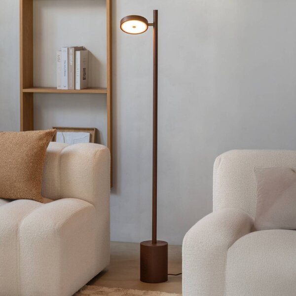 Good & Mojo Lampa stojąca Okinawa, możliwość ściemniania, brązowy / rdzawy, salon / jadalnia, drewno, nowoczesny
