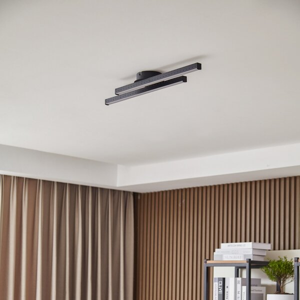 Lampa Sufitowa Lindby, Aurendor, czarny, salon, aluminium, nowoczesny