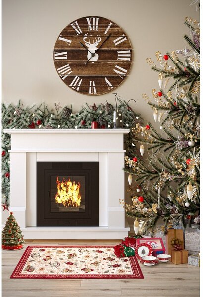 Czerwony dywan z mieszanki bawełny ze świątecznym motywem 50x80 cm Toy's Delight Red Christmas – Villeroy&Boch