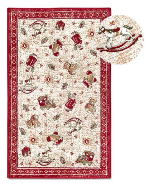 Czerwony dywan z mieszanki bawełny ze świątecznym motywem 50x80 cm Toy's Delight Red Christmas – Villeroy&Boch