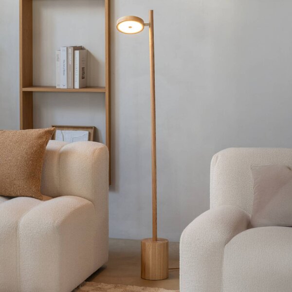 Good & Mojo Lampa stojąca Okinawa, możliwość ściemniania, jasne drewno, salon / jadalnia, drewno, nowoczesny