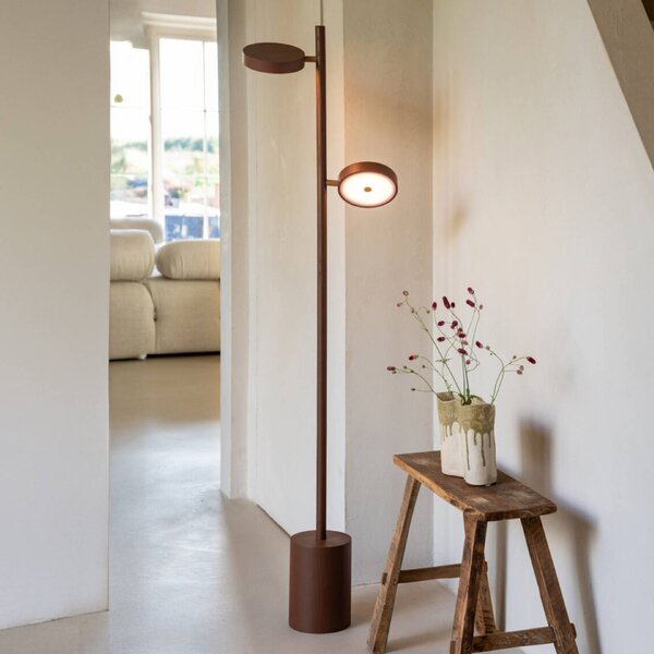Good & Mojo Lampa stojąca Okinawa, możliwość ściemniania, brązowy / rdzawy, salon / jadalnia, drewno, nowoczesny