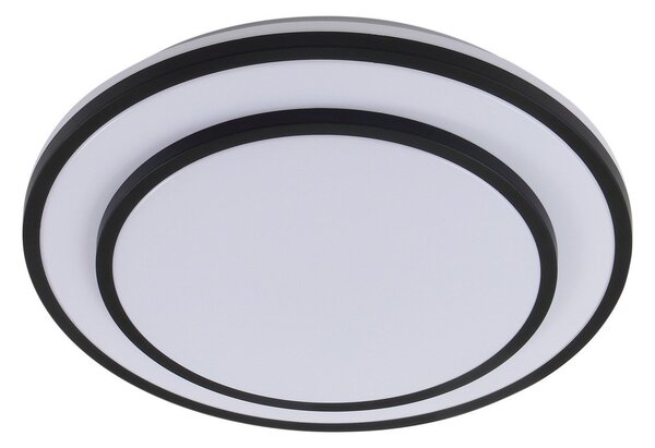 Lampa Sufitowa Lindby, Duala, ściemnialny, czarny, salon, tworzywo sztuczne