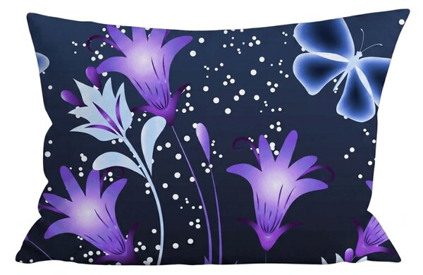 Poszewka na poduszkę z mikrofibry VIOLET BUTTERFLY 50x70 cm, ciemnoniebieski