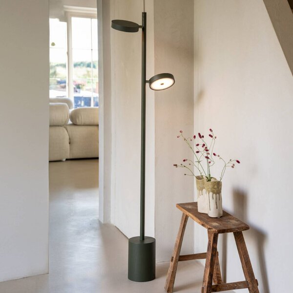Good & Mojo Lampa stojąca Okinawa, możliwość ściemniania, zielony, salon / jadalnia, drewno, nowoczesny
