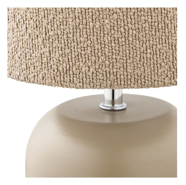 Beżowa metalowa lampa stołowa z tekstylnym kloszem (wysokość 24 cm) Morley – House Nordic