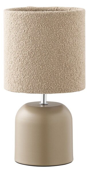 Beżowa metalowa lampa stołowa z tekstylnym kloszem (wysokość 24 cm) Morley – House Nordic