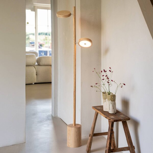 Good & Mojo Lampa stojąca Okinawa, możliwość ściemniania, jasne drewno, salon / jadalnia, drewno, nowoczesny