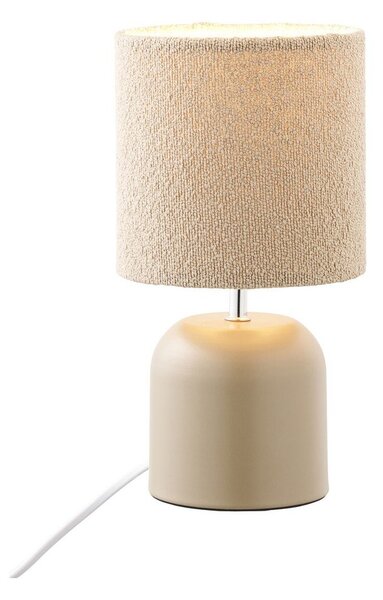 Beżowa metalowa lampa stołowa z tekstylnym kloszem (wysokość 24 cm) Morley – House Nordic
