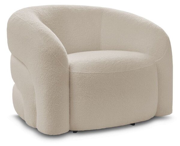 Beżowy obrotowy fotel z materiału bouclé Elina – Bobochic Paris