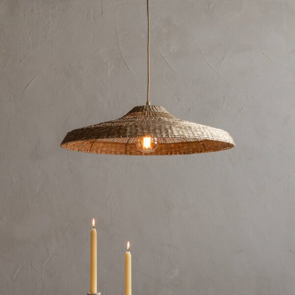 Good & Mojo Lampa wisząca Santorini, brązowy / rdzawy, salon / jadalnia, tkanina / materiał / jedwab