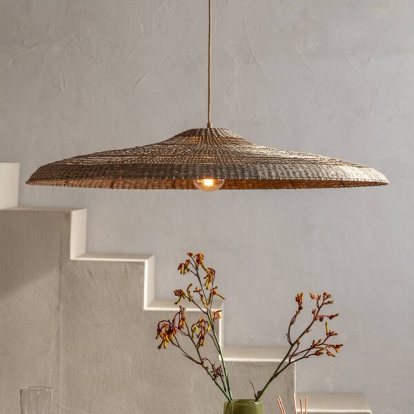 Good & Mojo Lampa wisząca Santorini, brązowy / rdzawy, salon / jadalnia, tkanina / materiał / jedwab