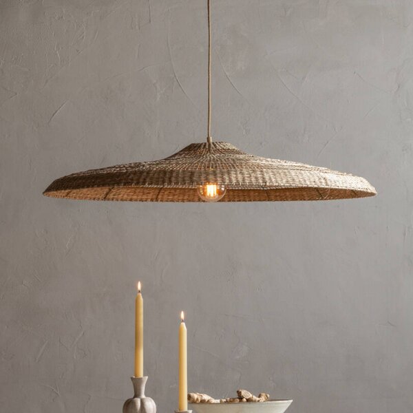 Good & Mojo Lampa wisząca Santorini, brązowy / rdzawy, salon / jadalnia, tkanina / materiał / jedwab
