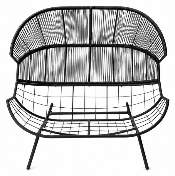 Sofa ogrodowa AURELO dwuosobowa 146 cm, czarna