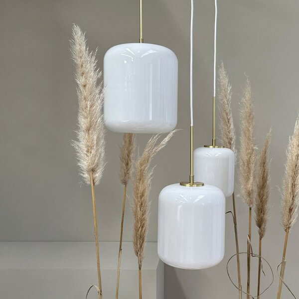 Lampa Wisząca Dyberg Larsen, Silvia, ściemnialny, biały, salon, szkło, design