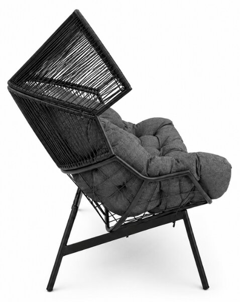 Sofa ogrodowa AURELO dwuosobowa 146 cm, czarna