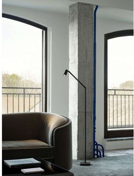 Lampa Podłogowa Nemo Lighting, ściemnialny, czarny, salon, aluminium