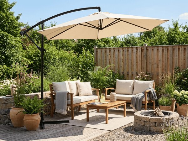 Parasol ogrodowy ELVARO regulowany, kremowy
