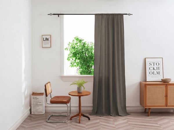 Zasłona TAVIO 140x250 cm, szarobrązowy Zawieszanie: Metalowe pierścienie