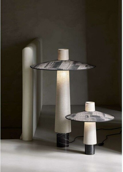 Lampa Stołowa Forestier, Thésée, szary, salon, tkanina | tekstylia, boho
