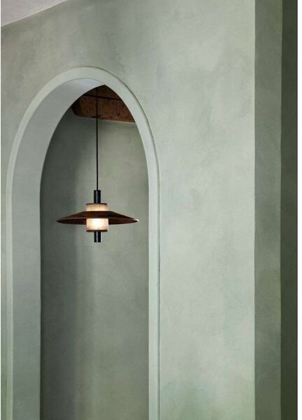 Lampa Wisząca Forestier, Thésée, ściemnialny, czerwony, jadalnia, tkanina | tekstylia, boho