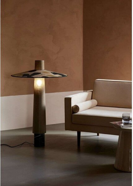 Lampa Podłogowa Forestier, Thésée, brąz rdzawy, salon, tkanina | tekstylia, boho