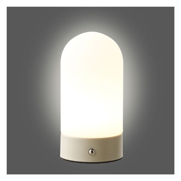 Biało-szarobrązowa metalowa lampa stołowa z plastikowym kloszem (wysokość 18 cm) Ashford – House Nordic