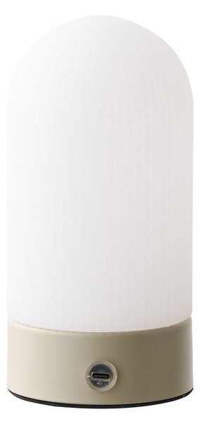 Biało-szarobrązowa metalowa lampa stołowa z plastikowym kloszem (wysokość 18 cm) Ashford – House Nordic