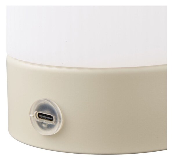 Biało-szarobrązowa metalowa lampa stołowa z plastikowym kloszem (wysokość 18 cm) Ashford – House Nordic