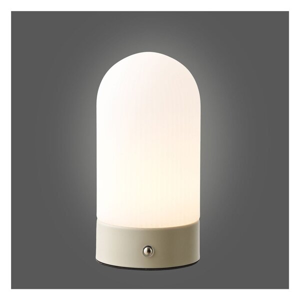 Biało-szarobrązowa metalowa lampa stołowa z plastikowym kloszem (wysokość 18 cm) Ashford – House Nordic