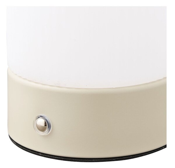 Biało-szarobrązowa metalowa lampa stołowa z plastikowym kloszem (wysokość 18 cm) Ashford – House Nordic