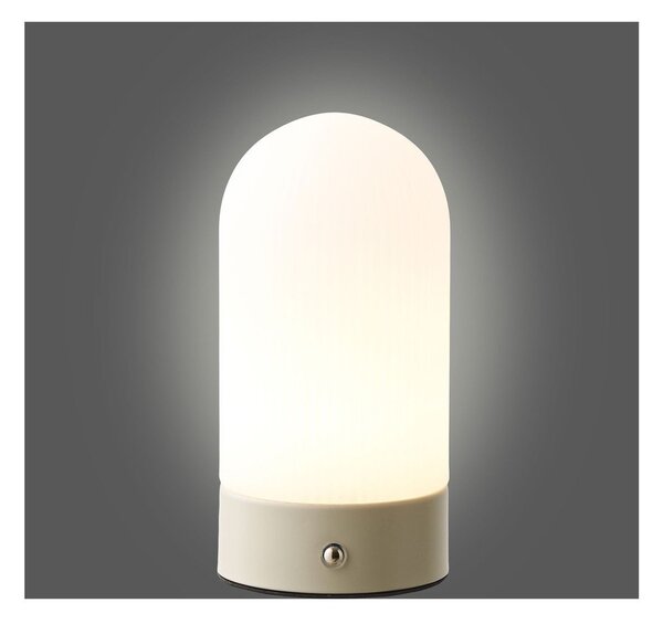 Biało-szarobrązowa metalowa lampa stołowa z plastikowym kloszem (wysokość 18 cm) Ashford – House Nordic