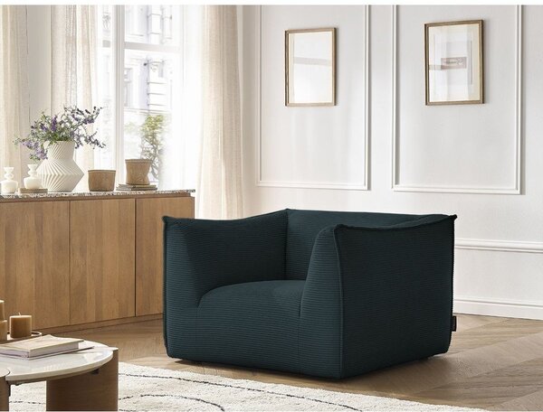 Ciemnoniebieski sztruksowy fotel Giorgia – Bobochic Paris