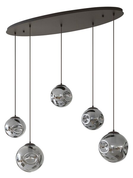 Lampa Wisząca Lindby, Valentina, ściemnialny, szary, salon, szkło, design