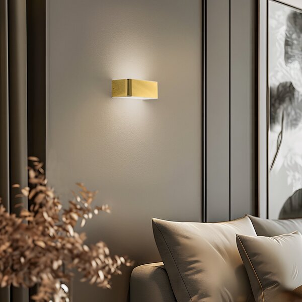 Lampa Ścienna Euluna, Rauma, ściemnialny, złoty | mosiężny, salon, metal, nowoczesny