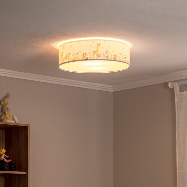 Lampa Sufitowa Euluna, Max, ściemnialny, biały, pokój dziecięcy, tworzywo sztuczne