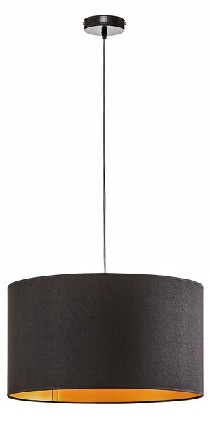 Lampa Wisząca Euluna, Roller, ściemnialny, czarny, salon, tkanina | tekstylia, nowoczesny