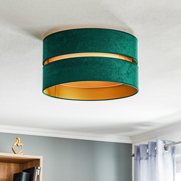 Lampa Sufitowa Euluna, Duo, ściemnialny, zielony, salon, tkanina | tekstylia, nowoczesny