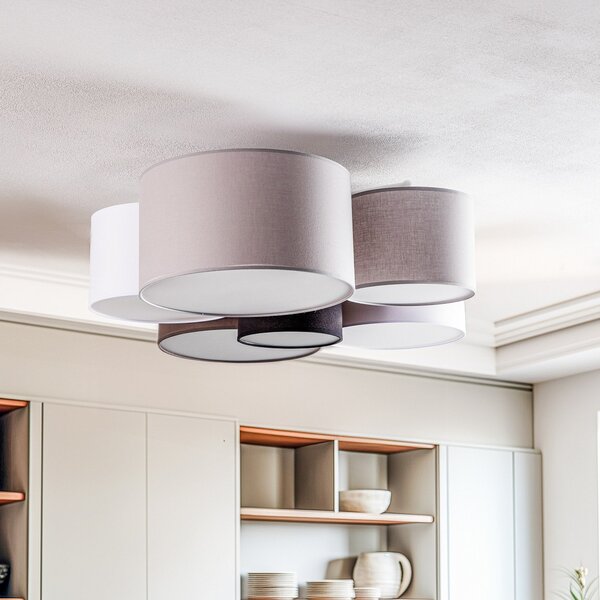 Lampa Sufitowa Euluna, Lodge, ściemnialny, wielokolorowy, salon, tkanina | tekstylia, nowoczesny